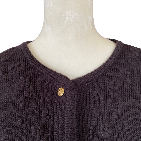 Crystal Kobe brown long sleeve button down sweater cardigan women’s size XL - Picture 6 of 8